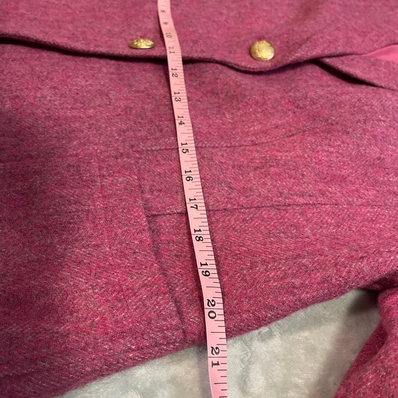 Talbots Raspberry-Pink Tweed Blazer with Gold Buttons - Picture 8 of 9